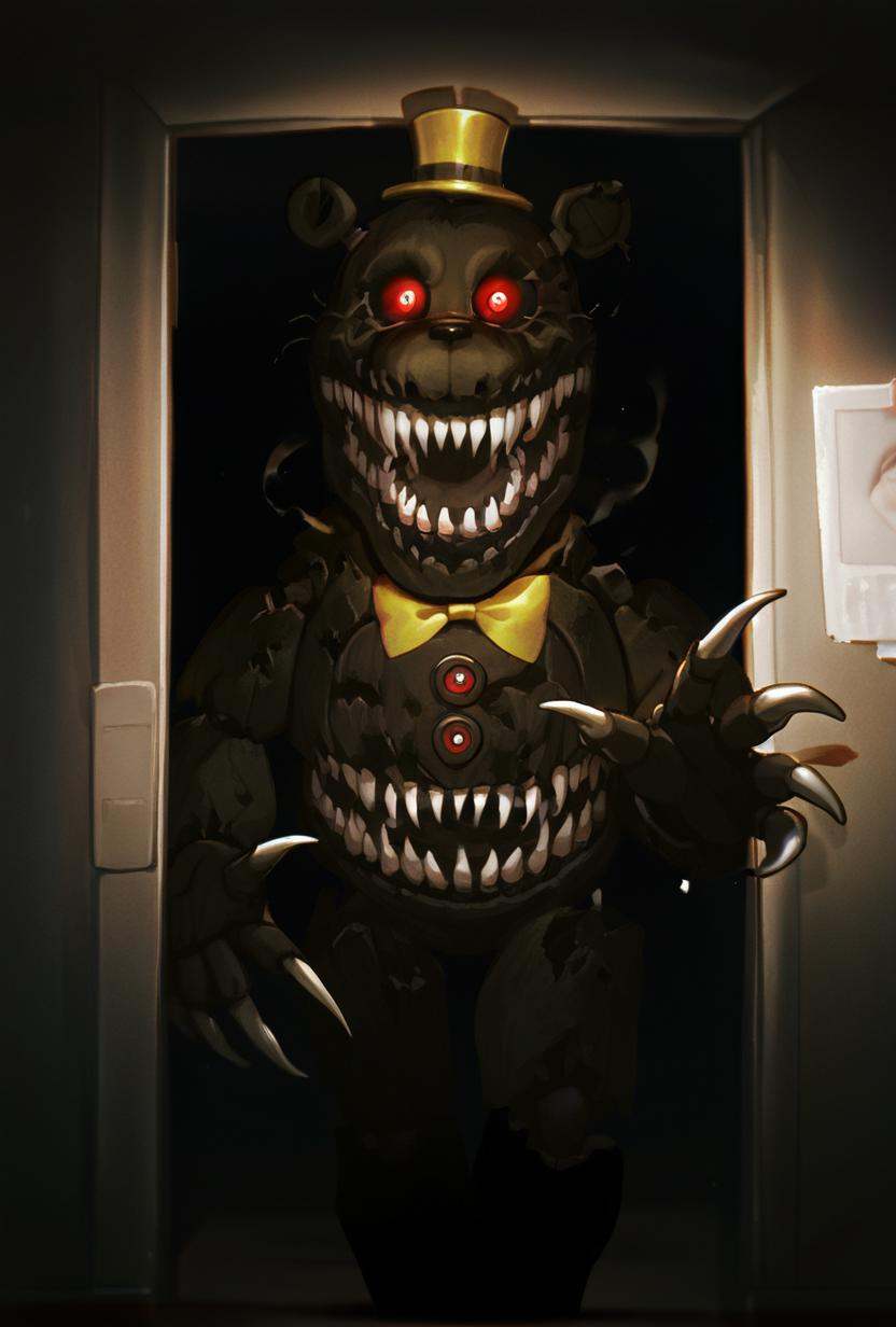 nightmare,  teeth,  yellow top hat on Tensor.Art