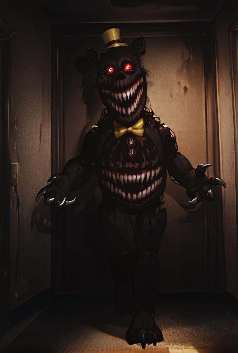 nightmare,  teeth,  yellow top hat on Tensor.Art