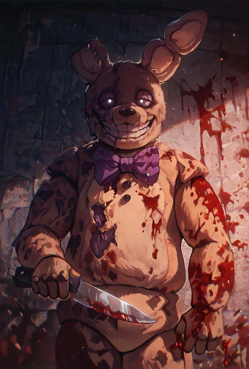 springbon,  purple bowtie,  teeth on Tensor.Art