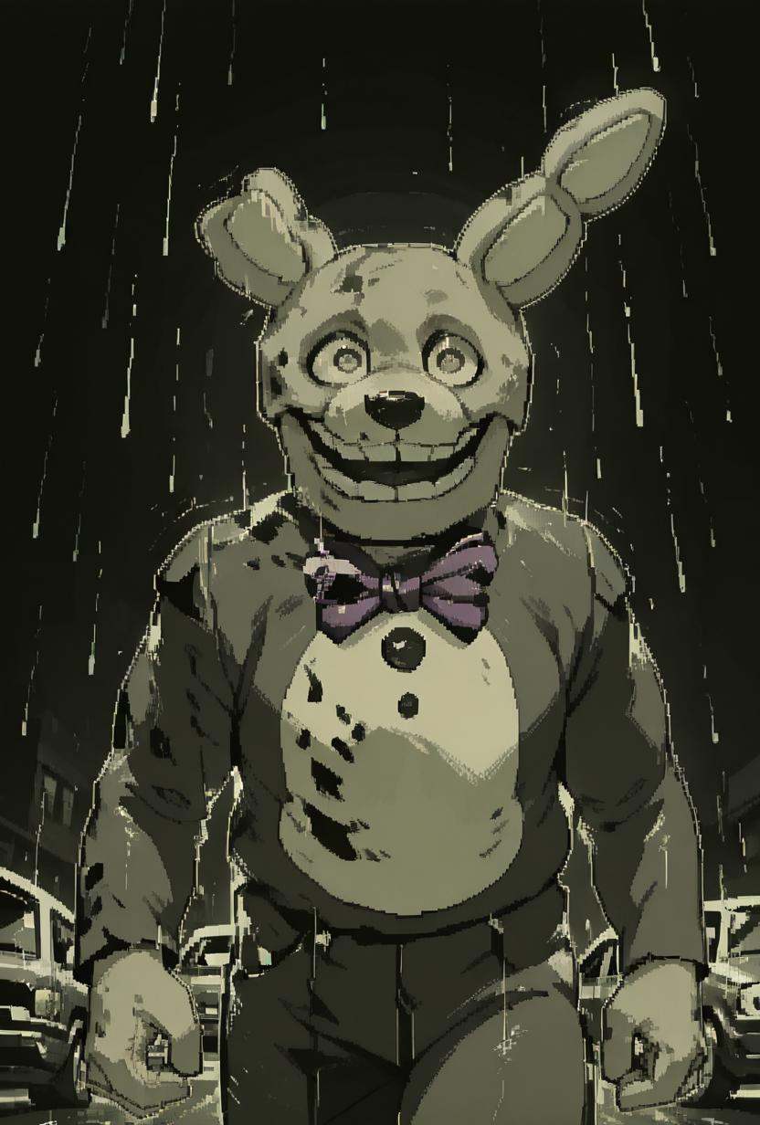 springbon,  purple bowtie,  teeth on Tensor.Art