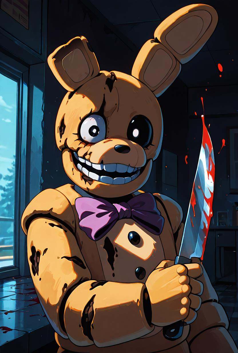 springbon,  purple bowtie,  teeth on Tensor.Art