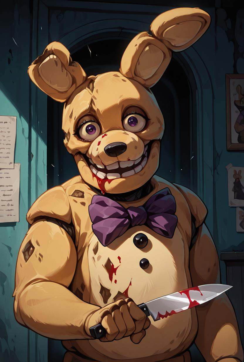 springbon,  purple bowtie,  teeth on Tensor.Art