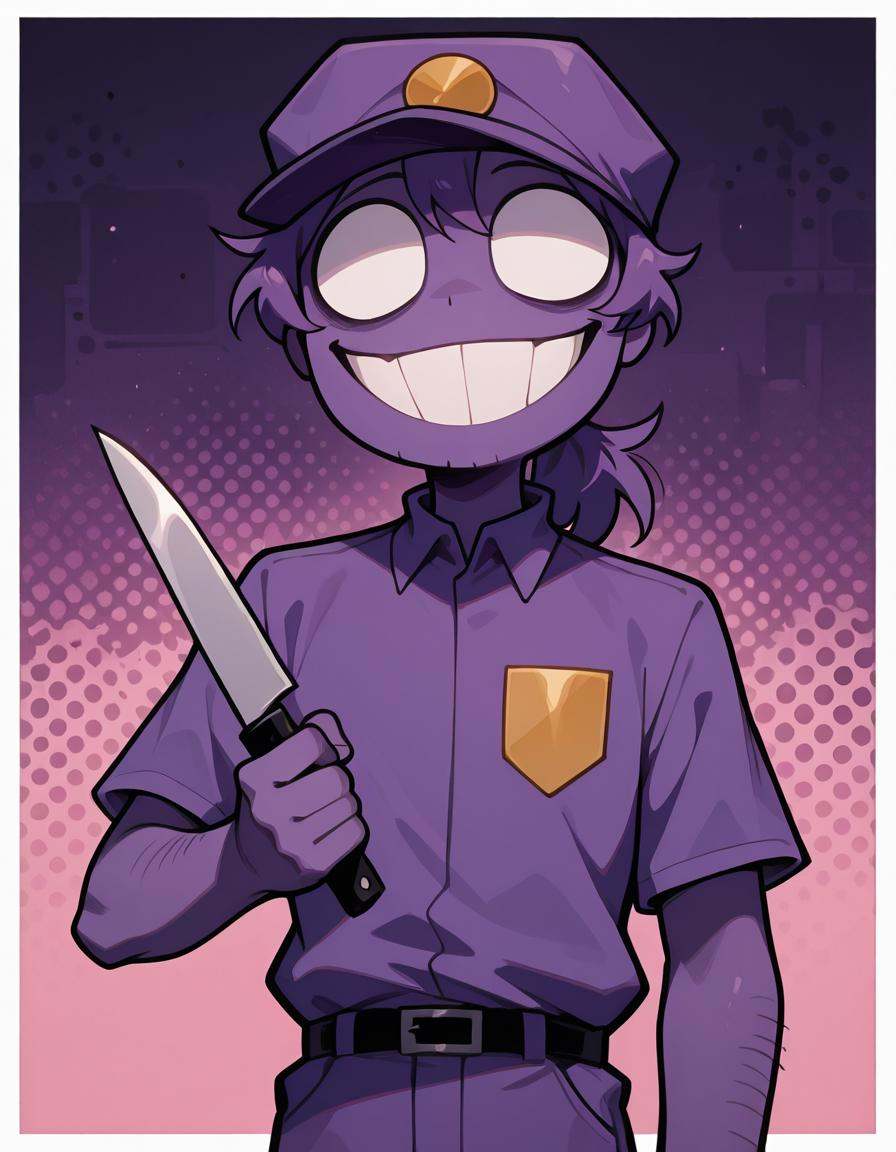 vincent,  purple hat,  purple uniform on Tensor.Art