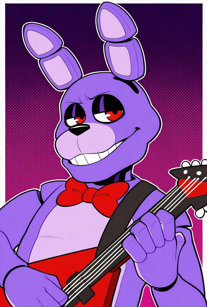bonnie,  rabbit ears,  red bowtie on Tensor.Art