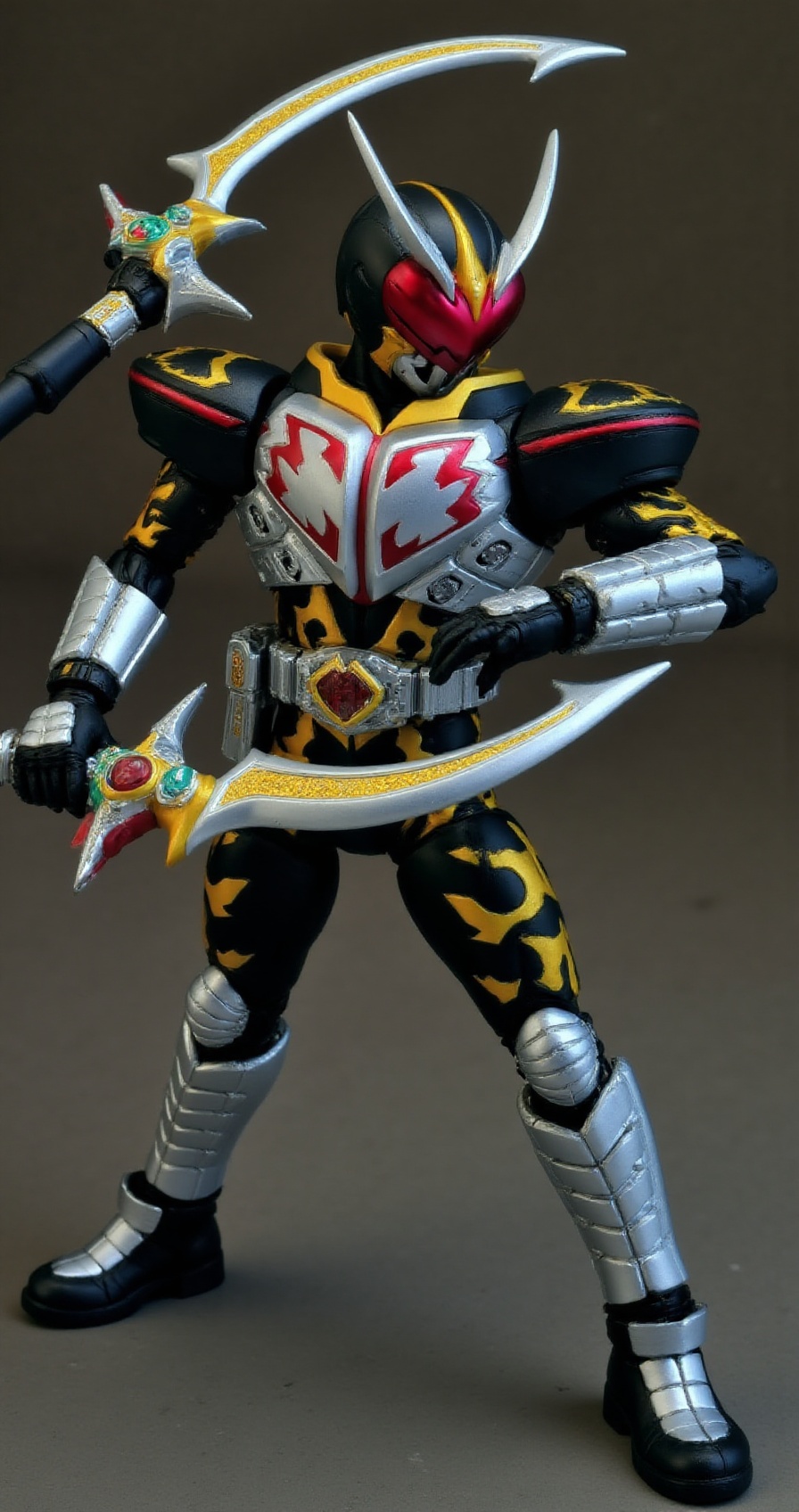 chaliceRider,  dynamic action pose wielding dual blades,  glowing crimson visor on Tensor.Art