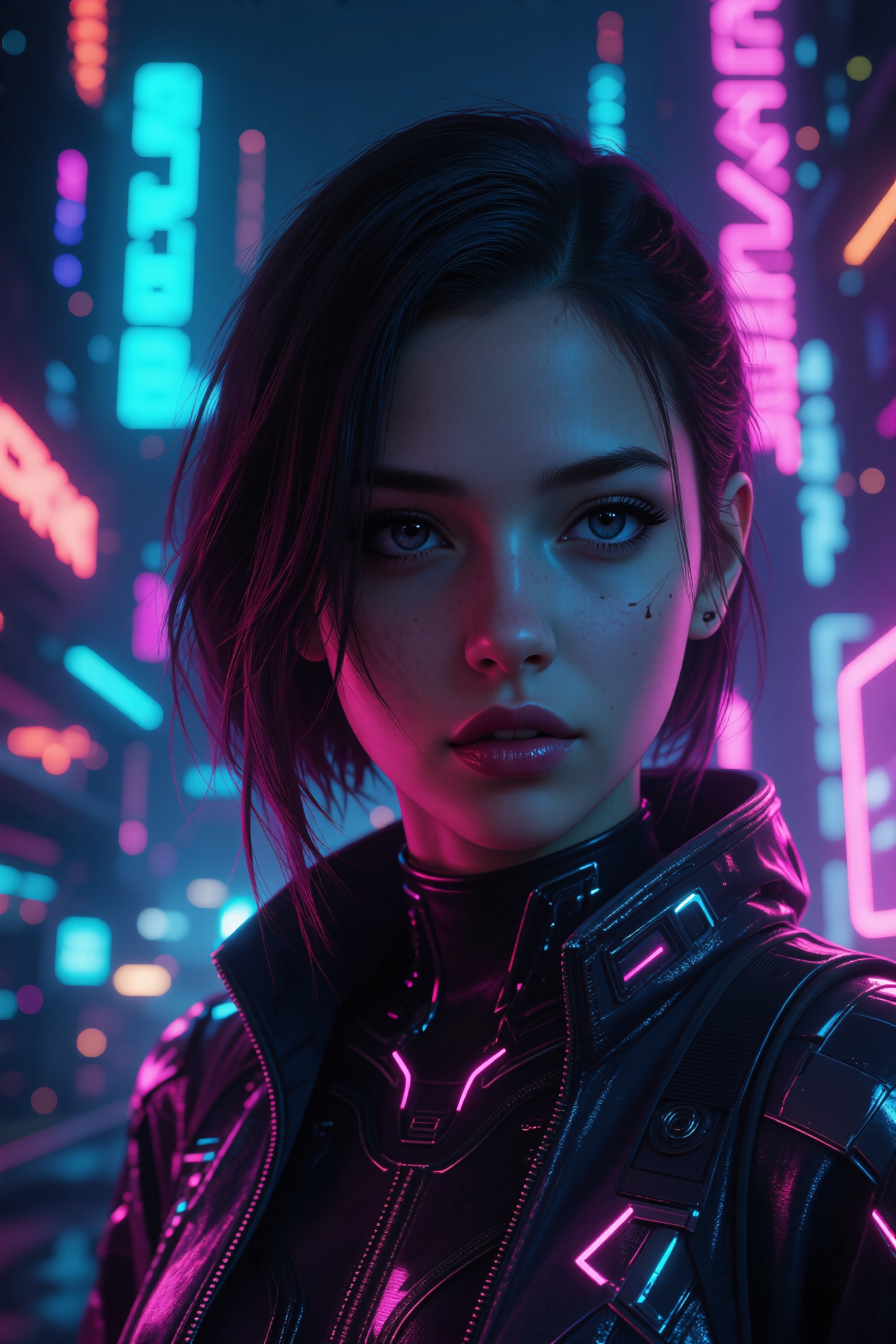 1girl,  cyberpunk girl,  hyper-realistic on Tensor.Art
