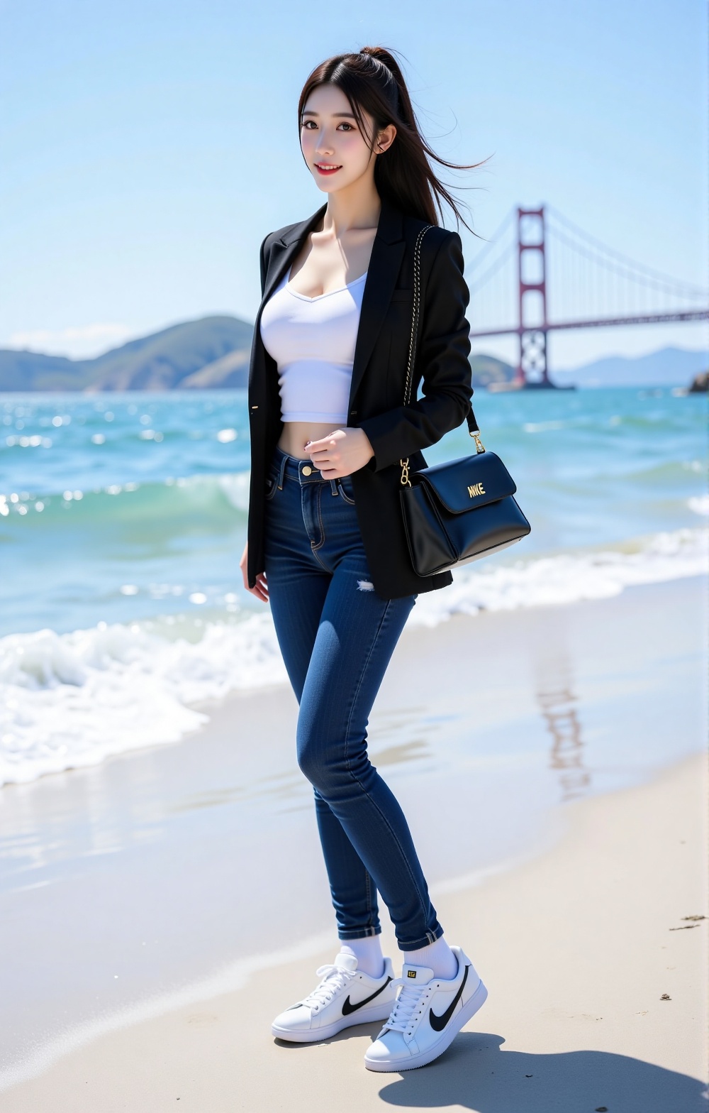 "Korean female image. Beautiful Korean woman with I-cup breasts,  voluptuous hips,  and thick thighs on Tensor.Art