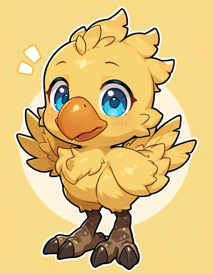 CH0K0-FF,  Chocobo,  yellow body on Tensor.Art