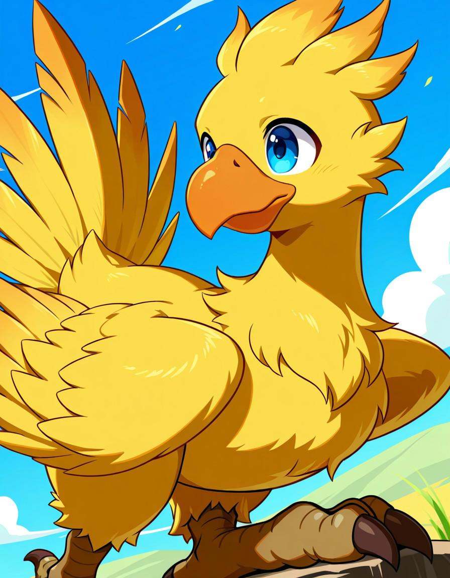 CH0K0-FF,  Chocobo,  yellow body on Tensor.Art