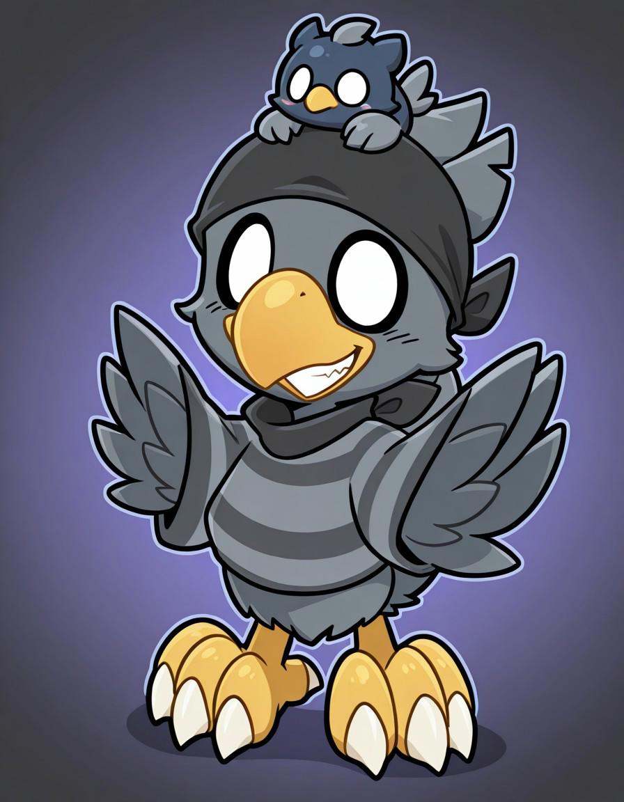 CH0K0-FF,  Jailbird Chocobo,  grey feathers on Tensor.Art