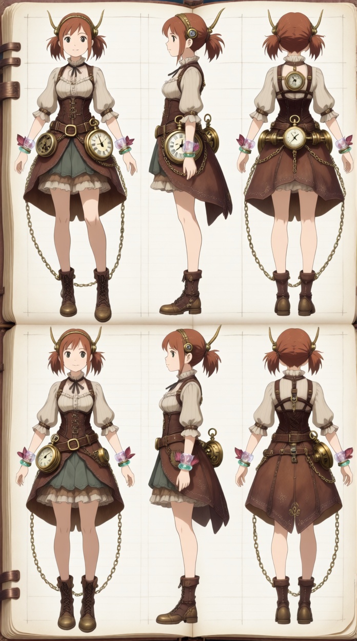 Multiple views,  reference sheet,  concept art on Tensor.Art