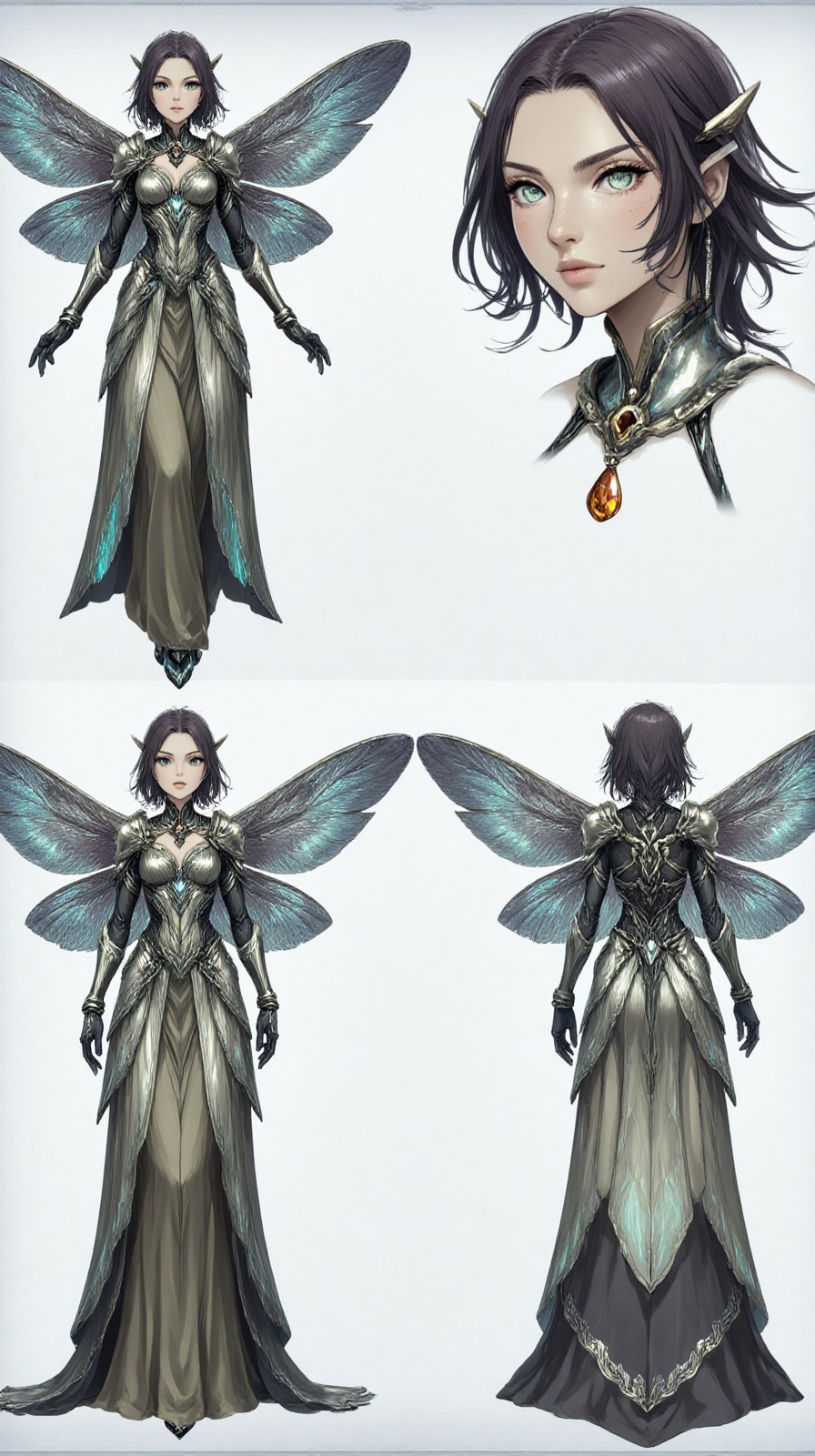 Multiple views,  reference sheet,  concept art on Tensor.Art