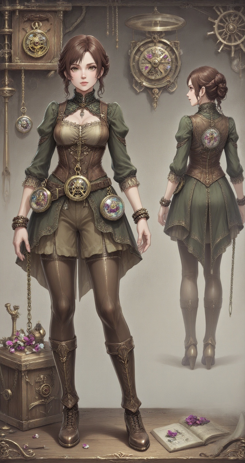 Multiple views,  reference sheet,  concept art on Tensor.Art