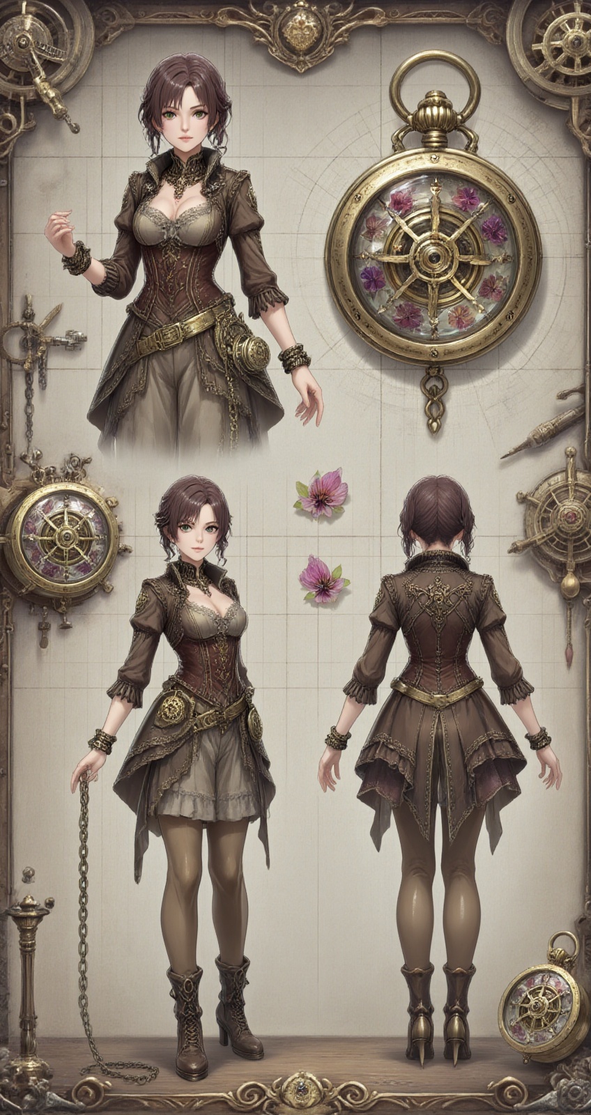 Multiple views,  reference sheet,  concept art on Tensor.Art