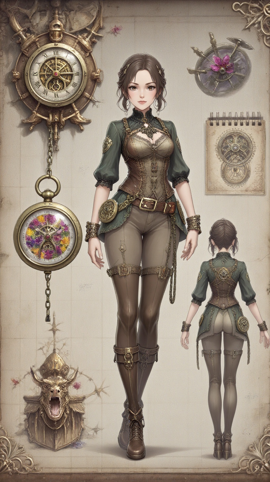 Multiple views,  reference sheet,  concept art on Tensor.Art