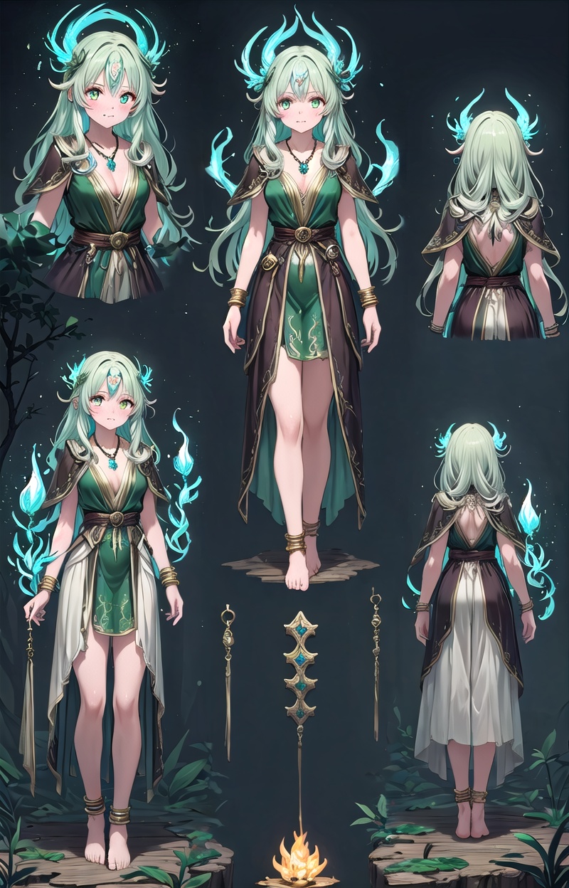 Multiple views,  reference sheet,  concept art on Tensor.Art