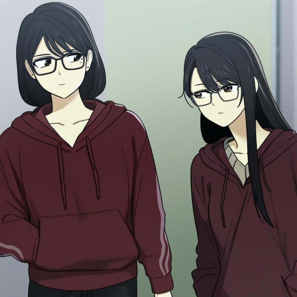 long hair,  black hair,  brown eyes on Tensor.Art