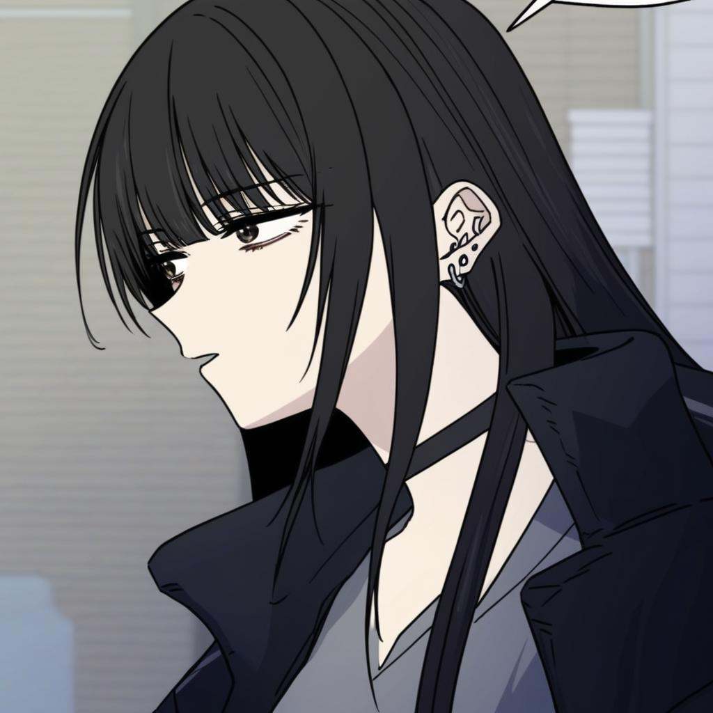 long hair,  bangs,  black hair on Tensor.Art