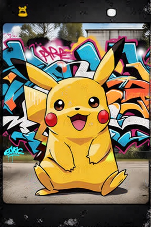 Pikachu caught on trail cam,  grainy,  cute pikachu on Tensor.Art