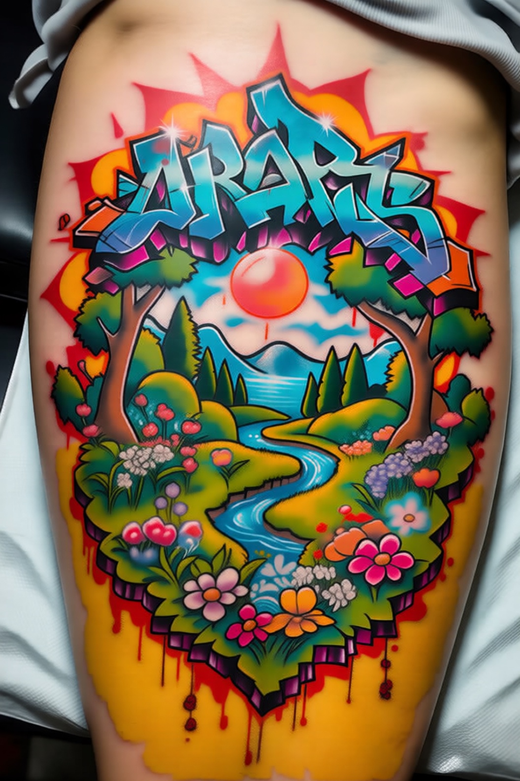 Garden of eden tattoo design ,  graffitiqwen on Tensor.Art