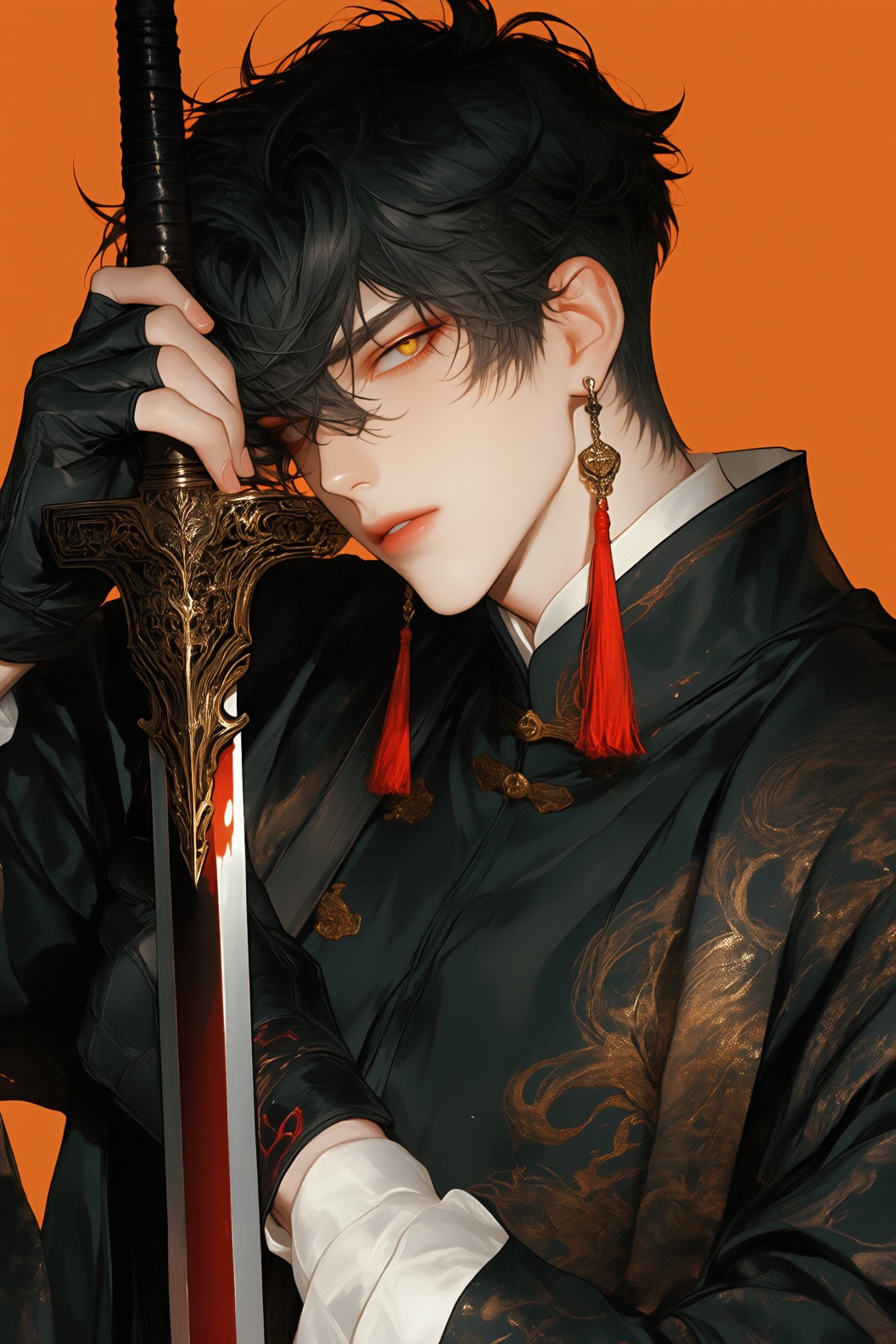 1boy,  bishounen,  lips on Tensor.Art