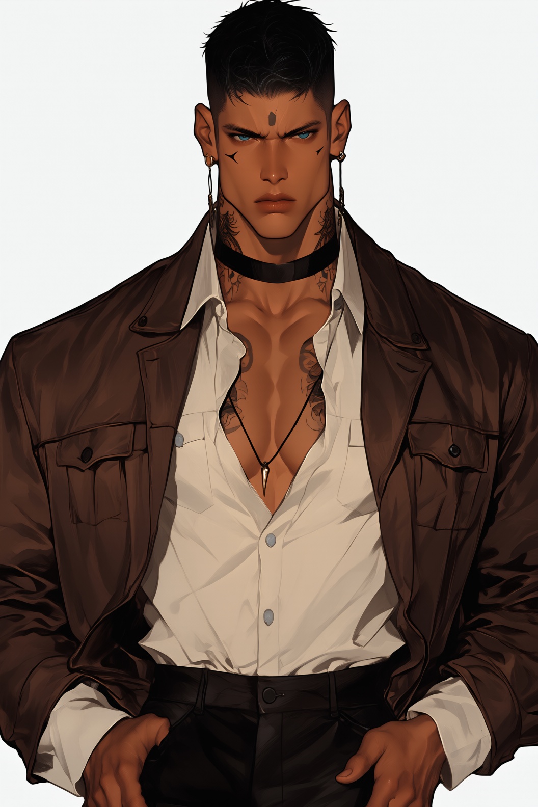 1boy,  muscular male,  lips on Tensor.Art