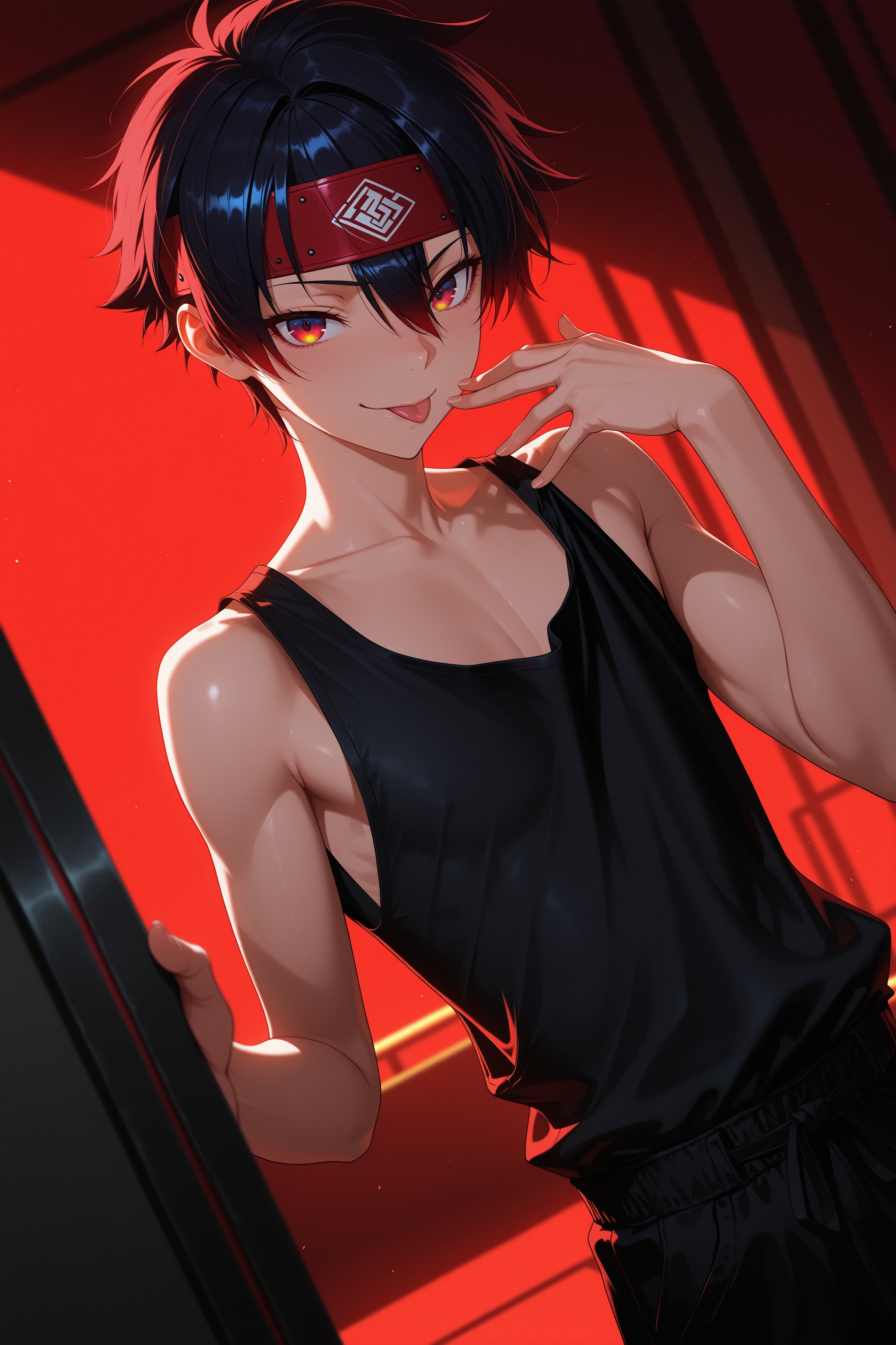 solo male,  slim body,  black hairs on Tensor.Art