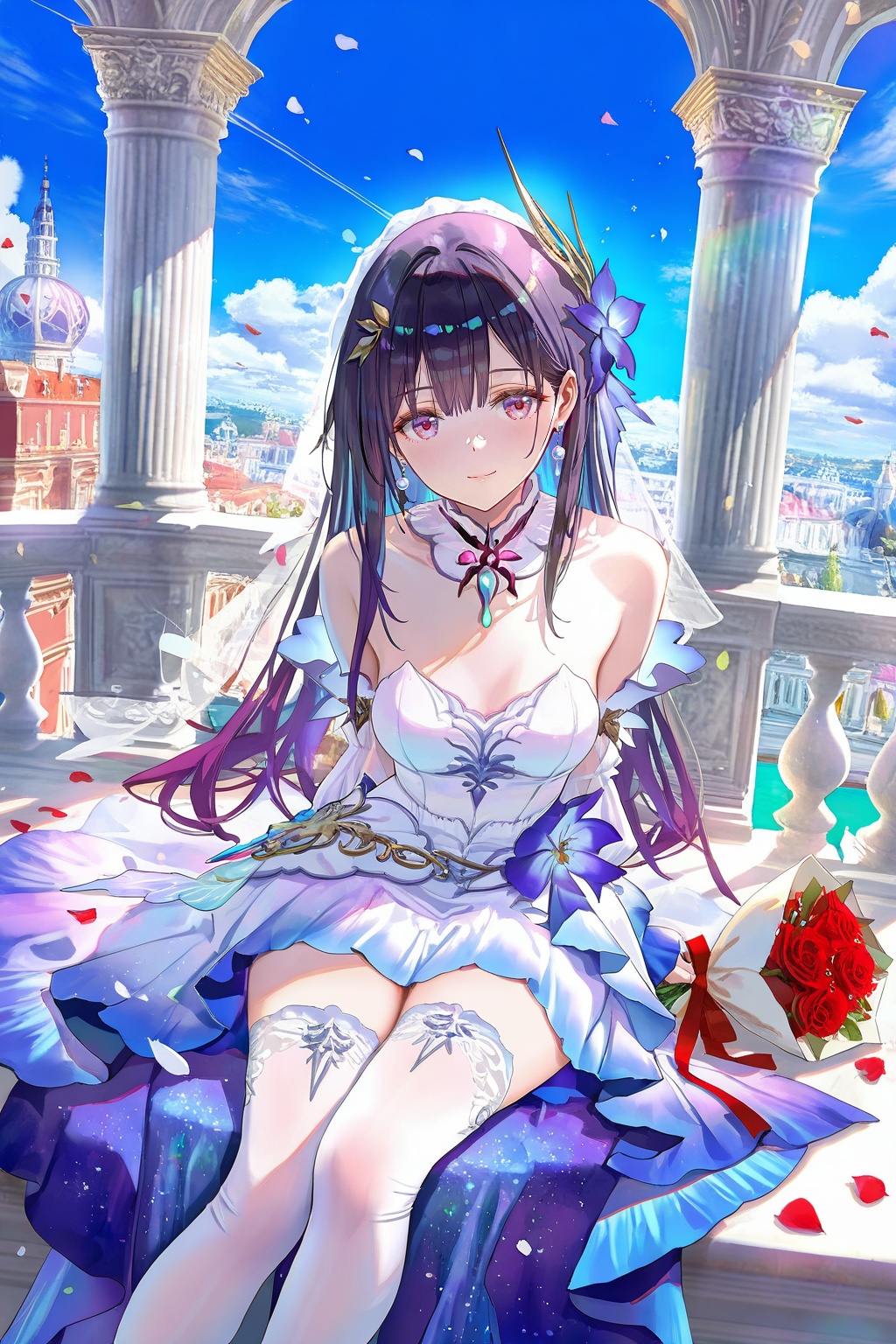 haisuxuinn,  flower,  red eyes on Tensor.Art