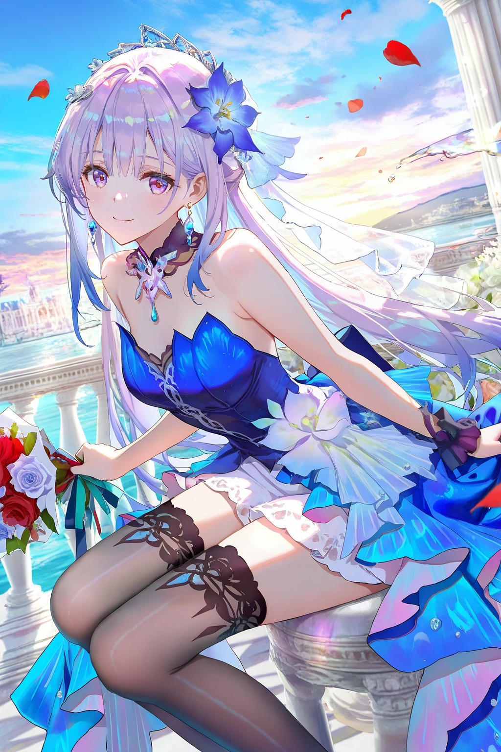 haisuxuinn,  flower,  red eyes on Tensor.Art