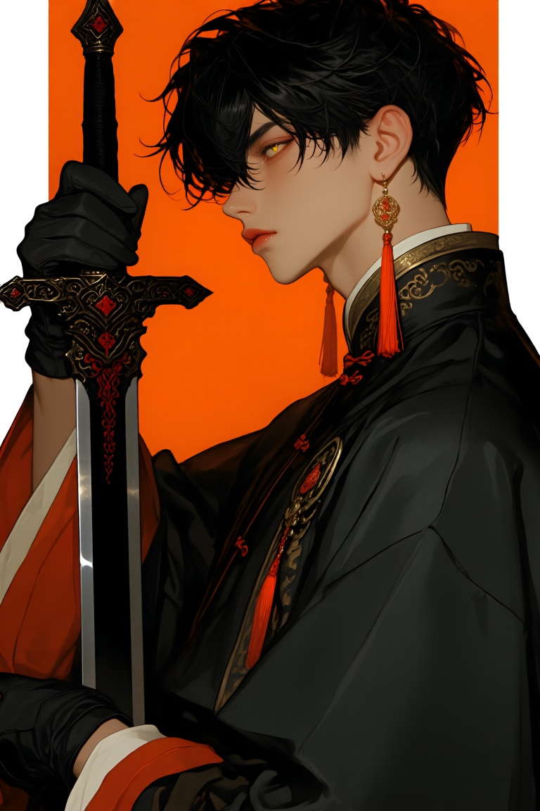 1boy,  bishounen,  lips on Tensor.Art