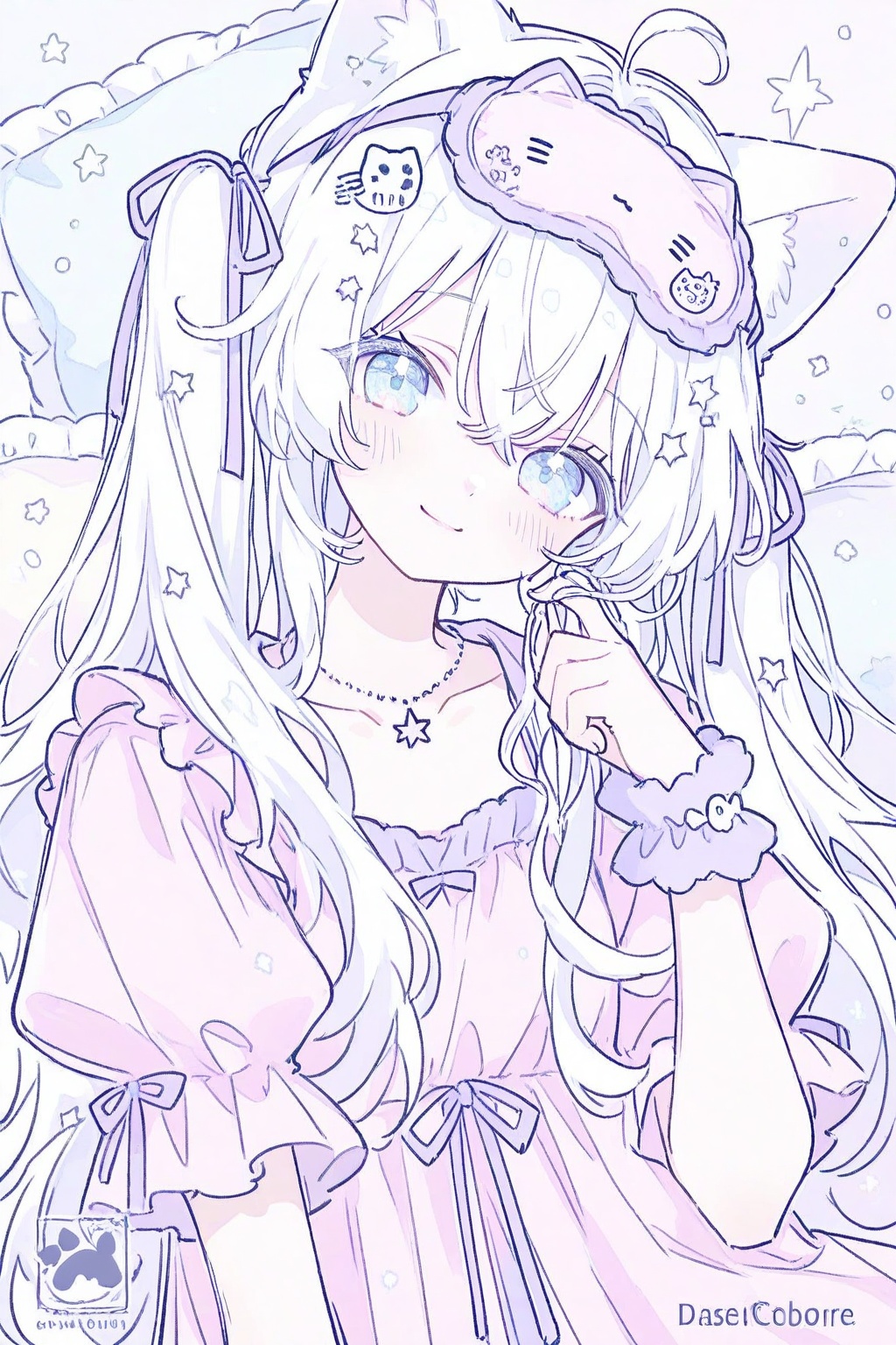 1girl,  ahoge,  animal ear fluff on Tensor.Art