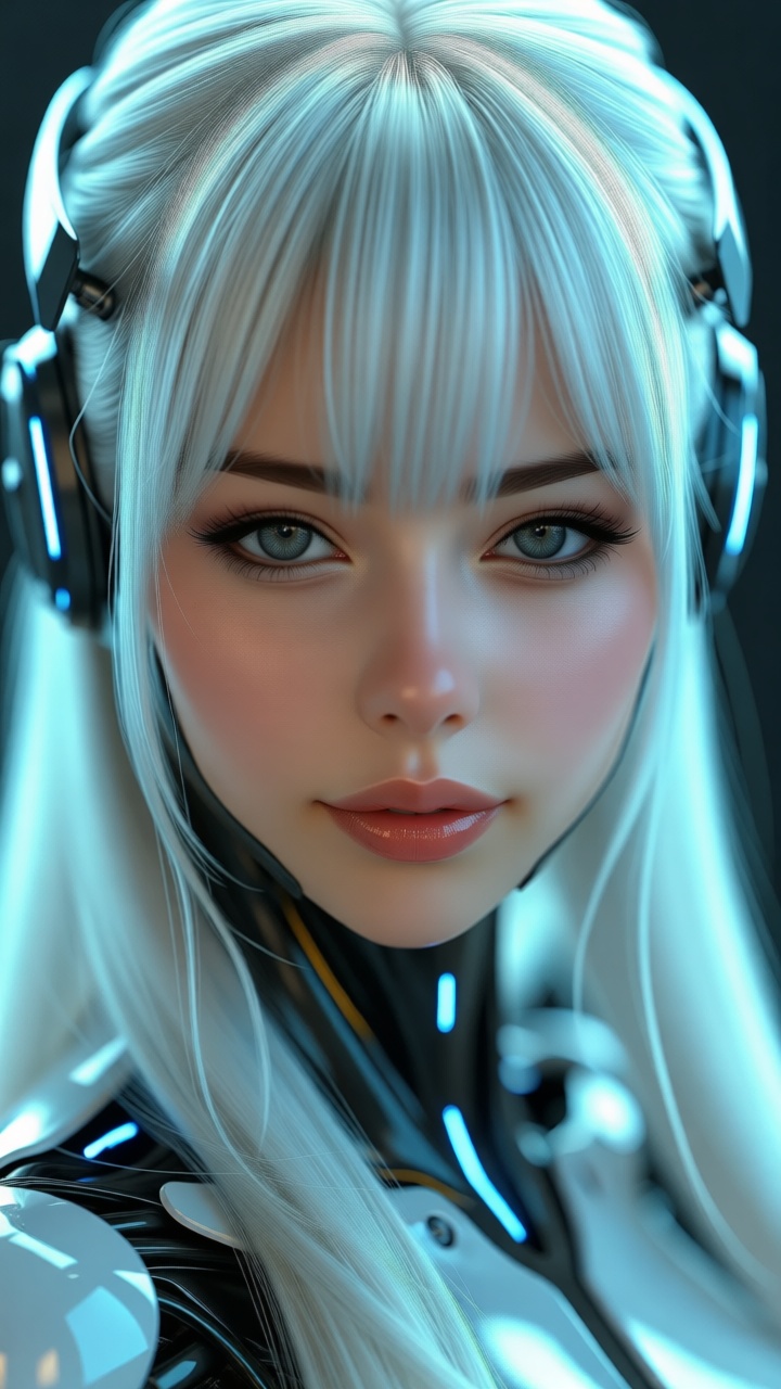A cyberpunk robot girl,  close-up,  SPACE-TIME NINJA on Tensor.Art