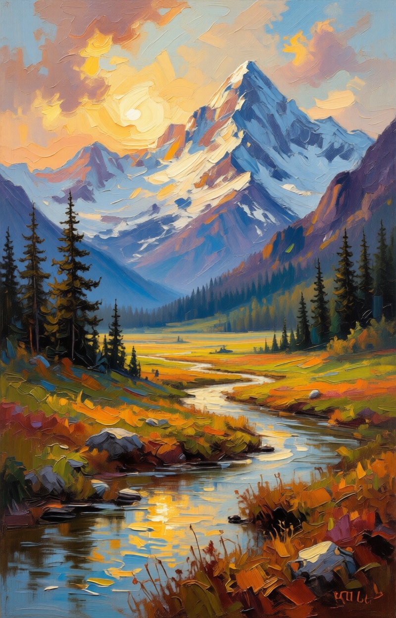 Oil painting,  impressionism,  landscape scene on Tensor.Art