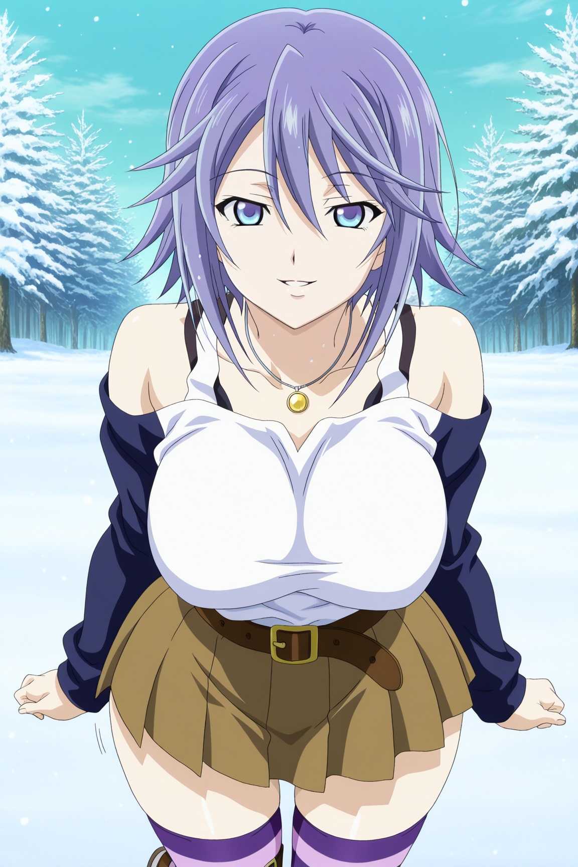 1girl,  Mizore Shirayuki,  purple hair on Tensor.Art