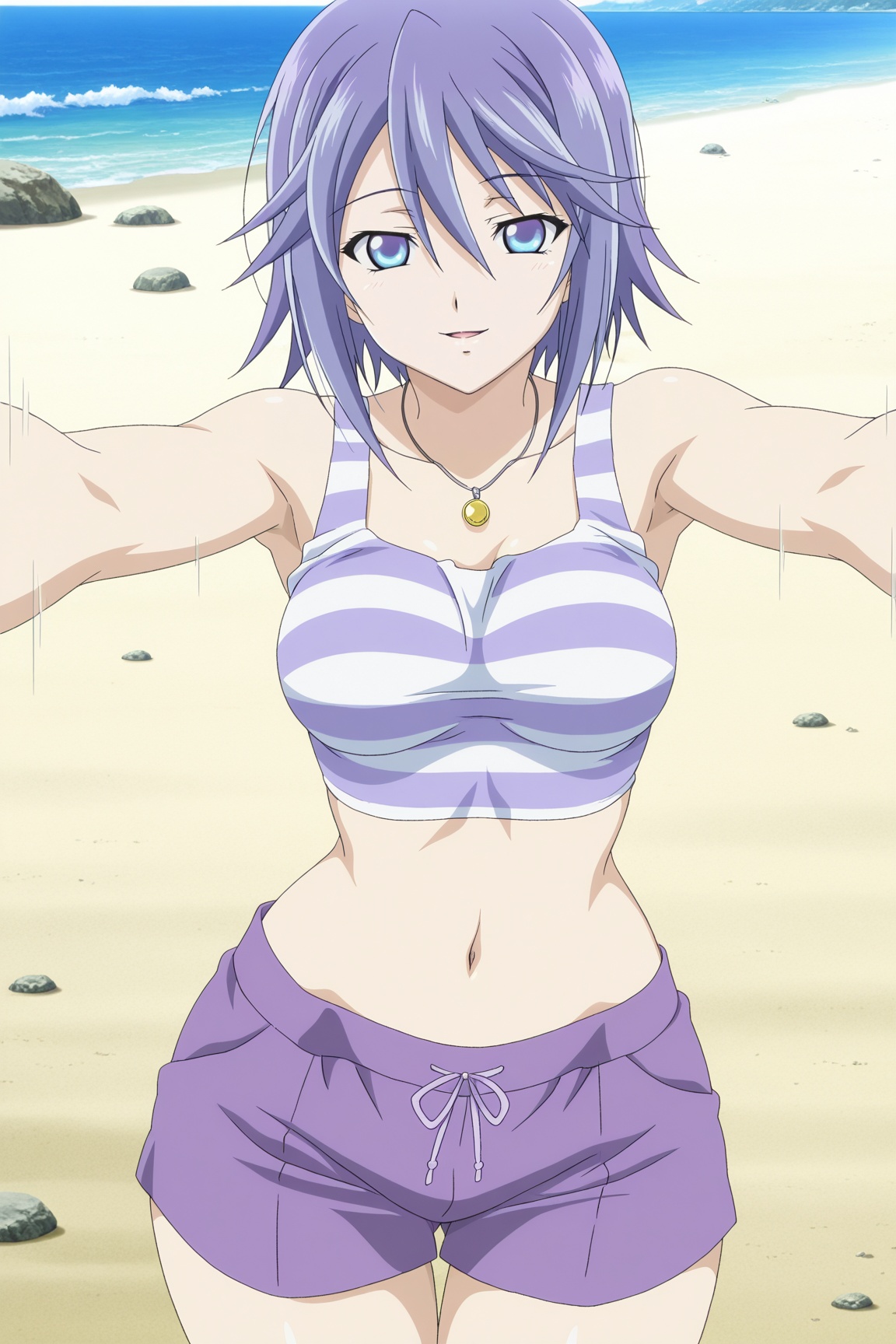 1girl,  Mizore Shirayuki,  purple hair on Tensor.Art
