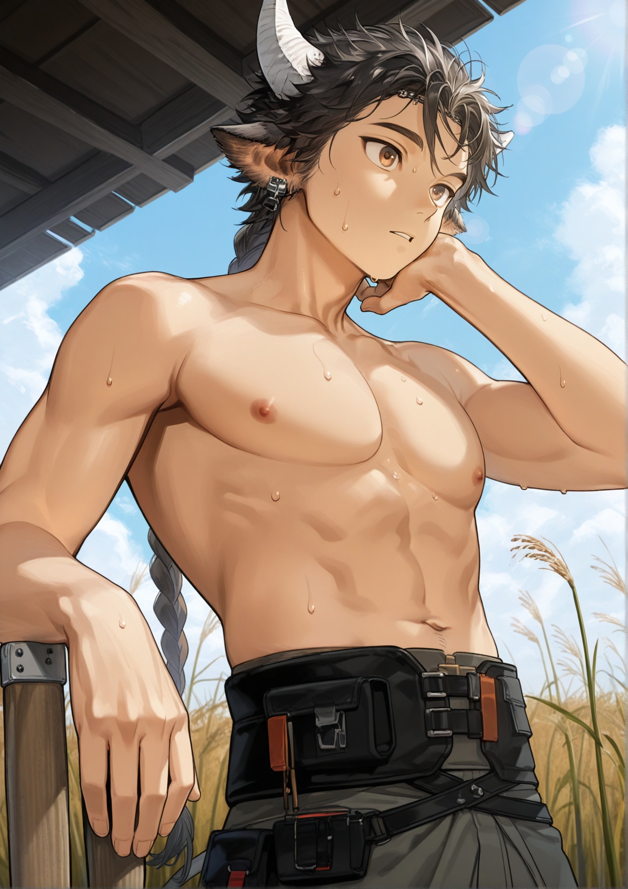 1boy,  solo,  wan qing \(arknights\) on Tensor.Art