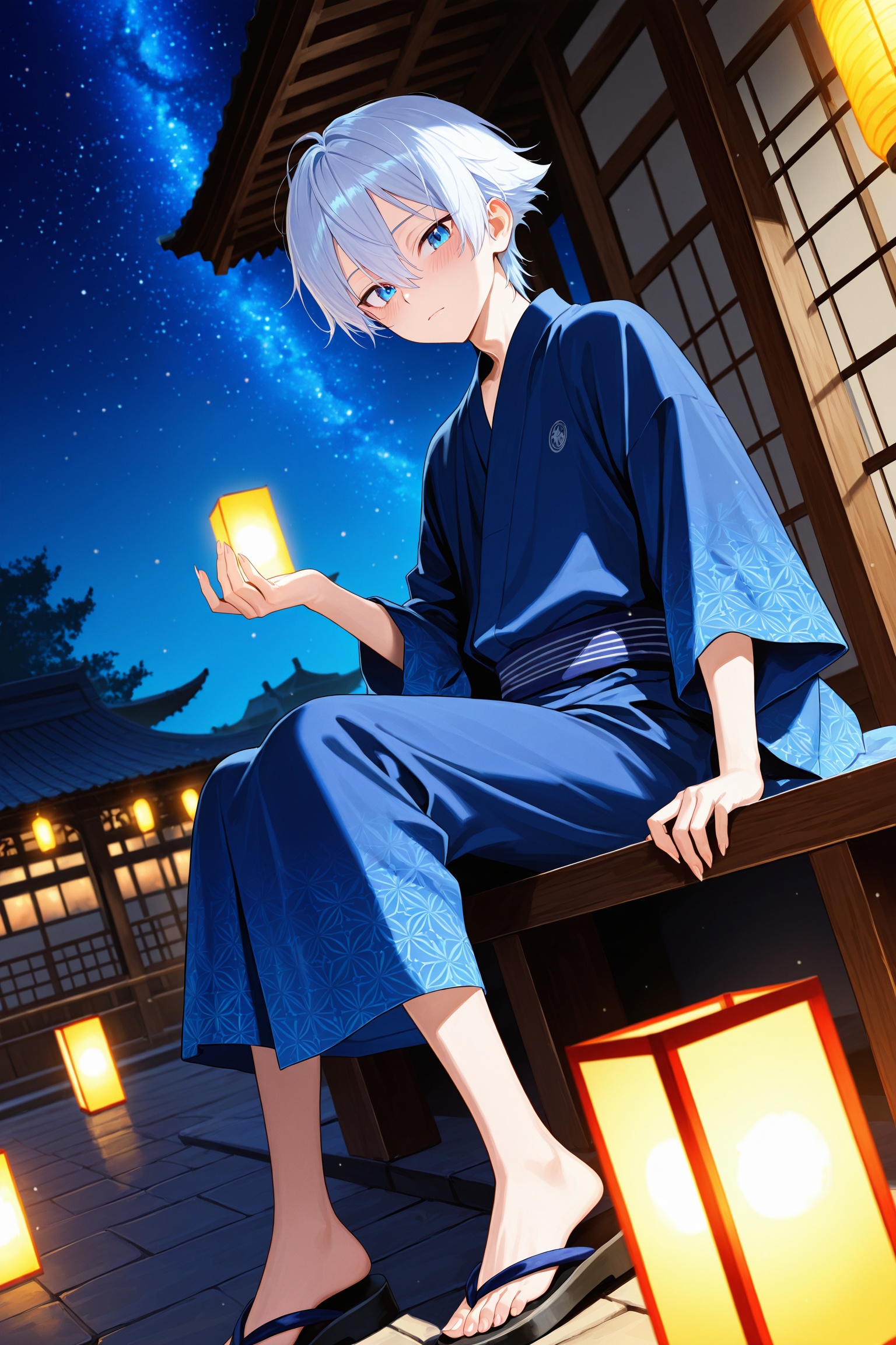 solo male,  1boy,  slim boy with short blode hair on Tensor.Art