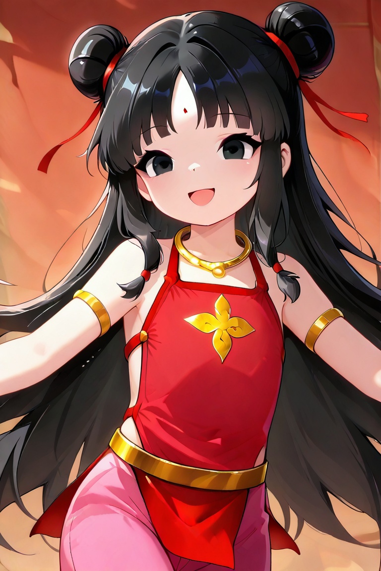 feng wa,  long hair,  black hair on Tensor.Art