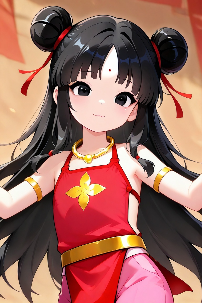 feng wa,  long hair,  black hair on Tensor.Art