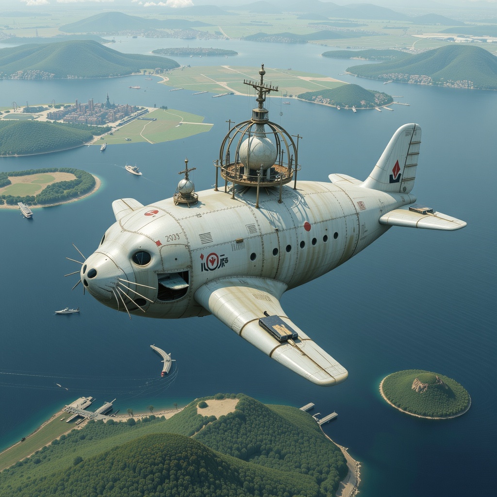 1 Seal-shaped aircraft,  Hybrid,  surreal on Tensor.Art