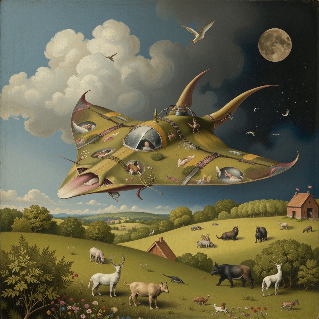 1 Stingray-shaped aircraft,  photo realistic.,  Bosch on Tensor.Art