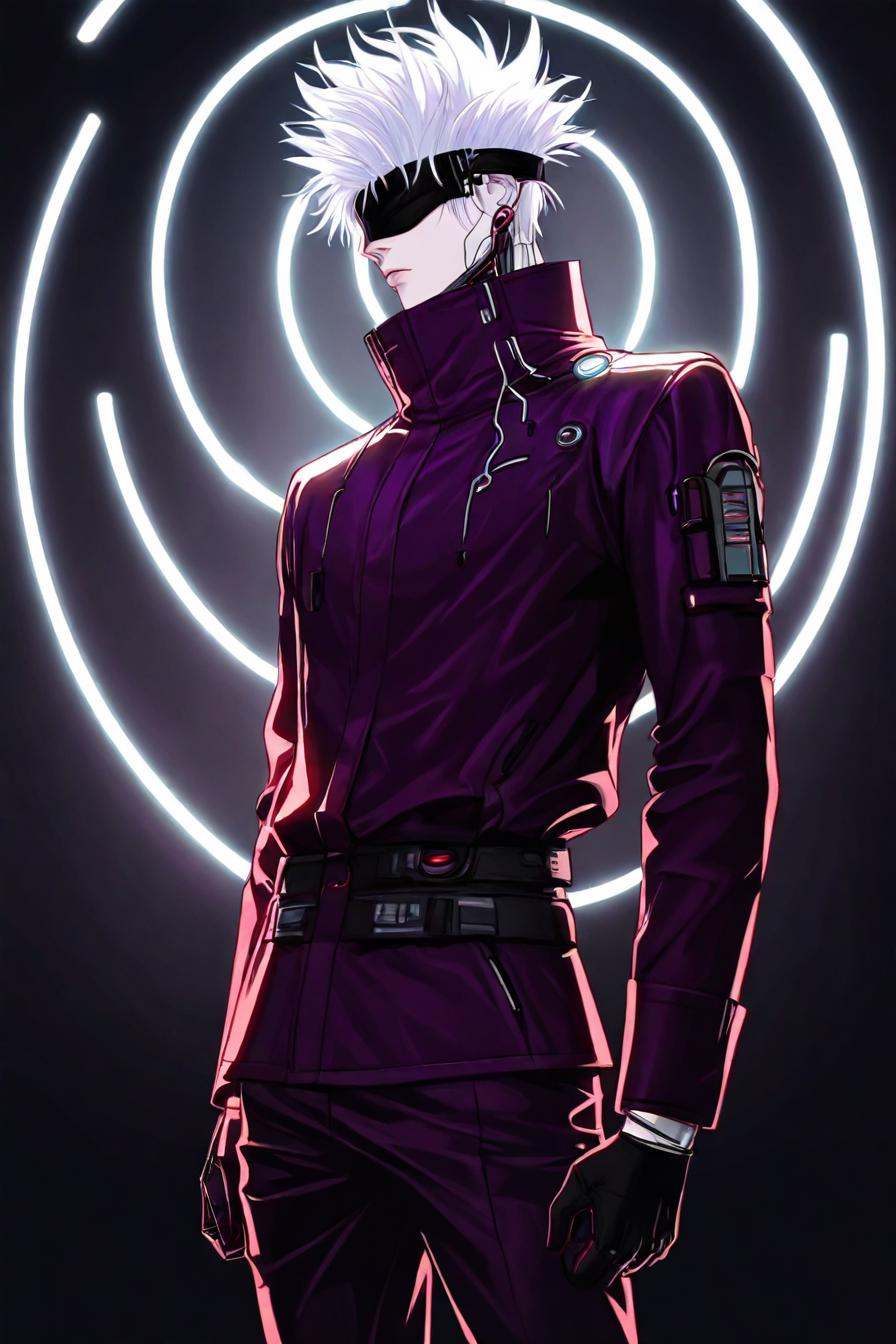 gojou satoru,  white hair,  purple pants on Tensor.Art