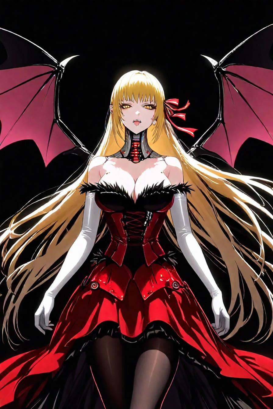 kiss-shot acerola-orion heart-under-blade,  very long hair,  blonde hair on Tensor.Art