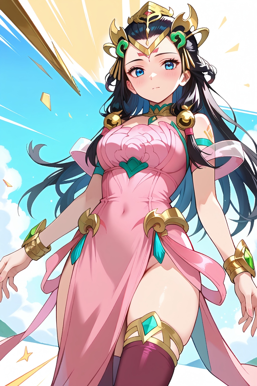 Random scene,  Random scene,  Thigh exposed on Tensor.Art