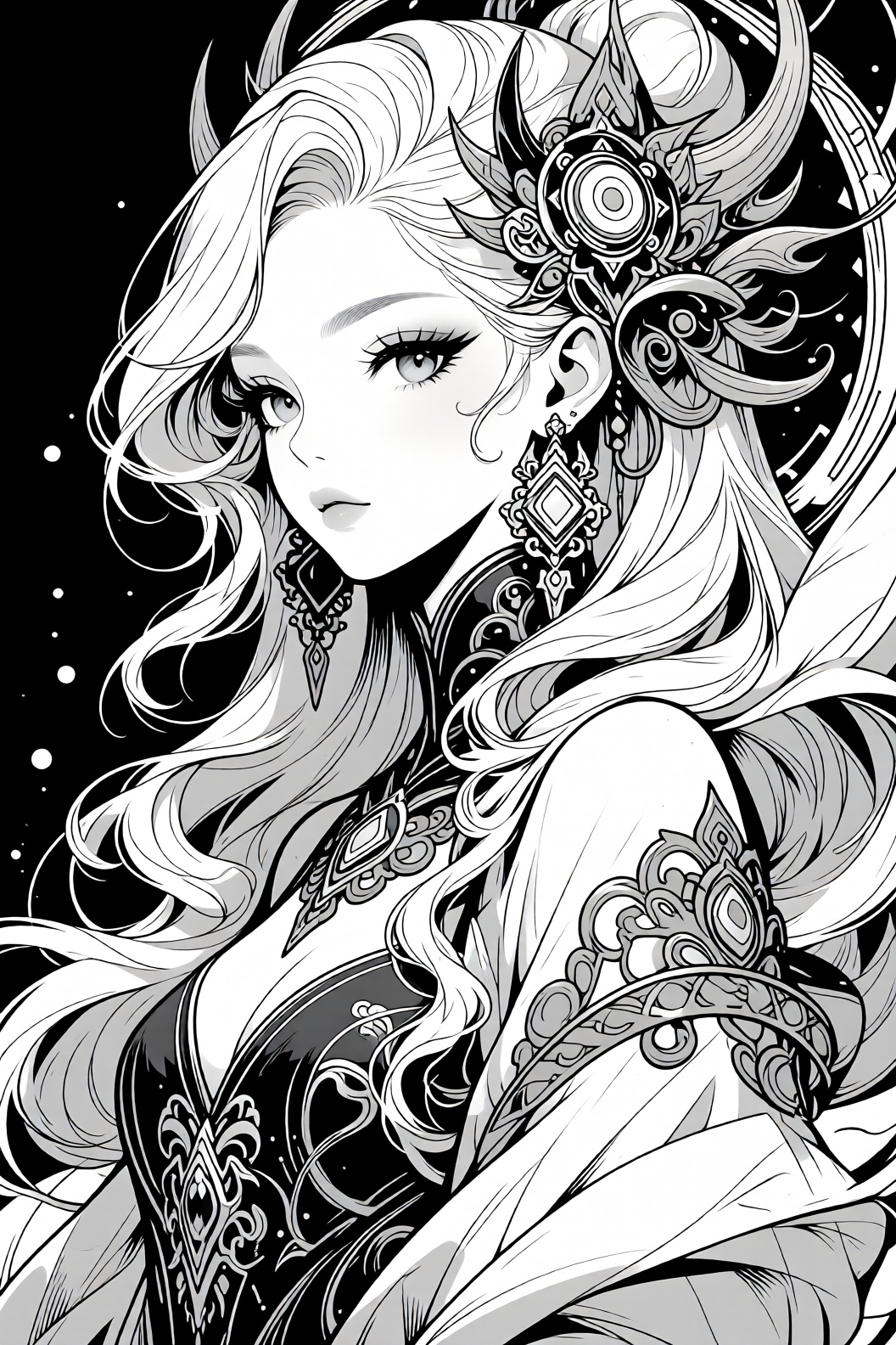 anime,  manga,  line art on Tensor.Art