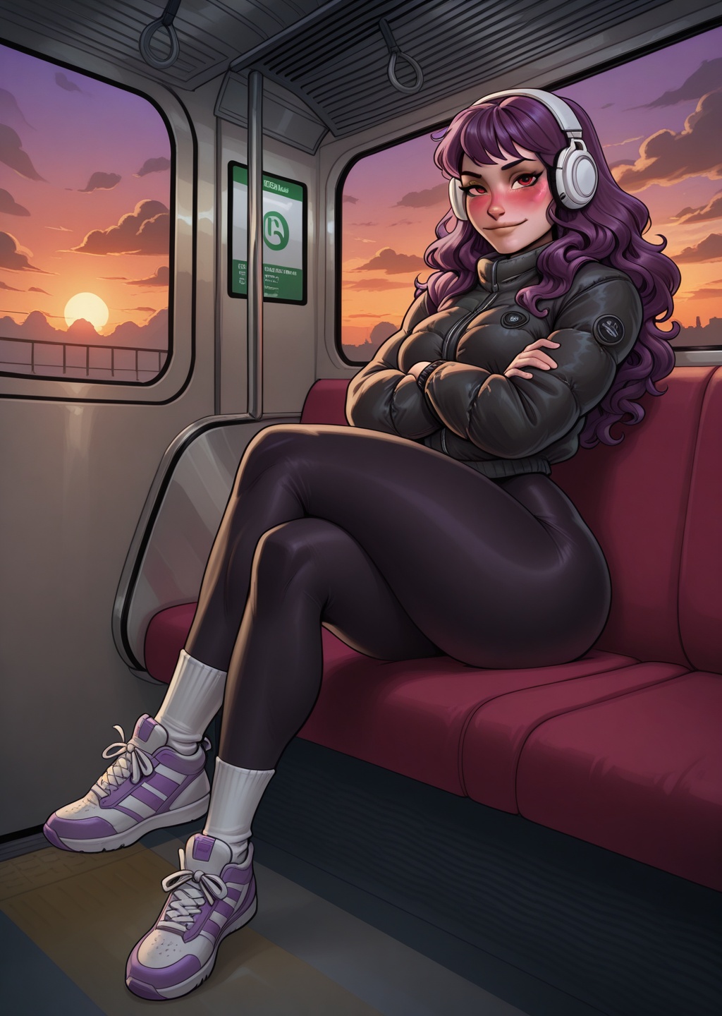 embedding:lazypos,  1girl,  subway on Tensor.Art