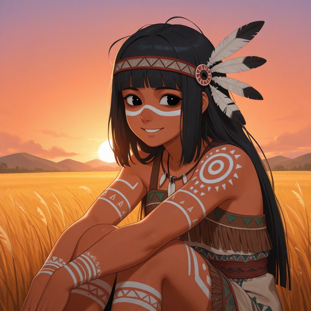 Black hair,  blunt bangs,  white bodypaint on Tensor.Art