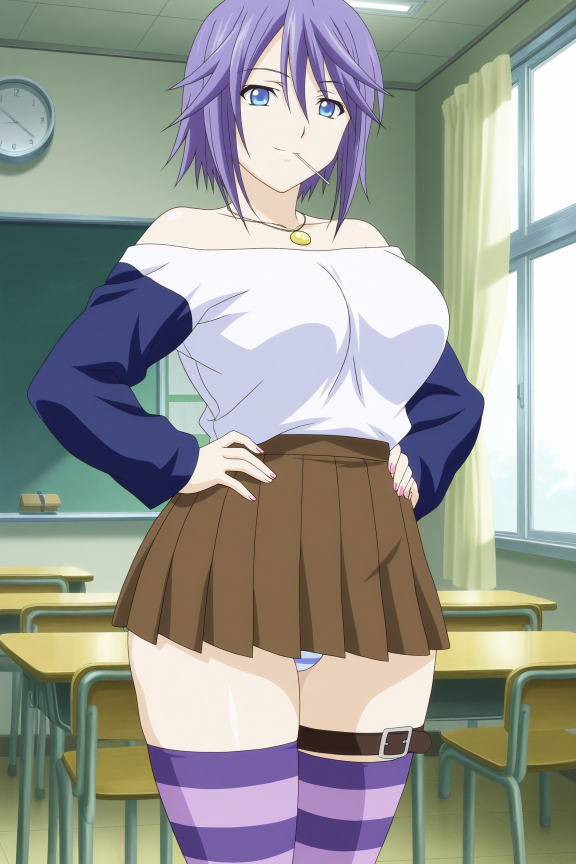 1girl,  mizore_shirayuki,  purple hair on Tensor.Art