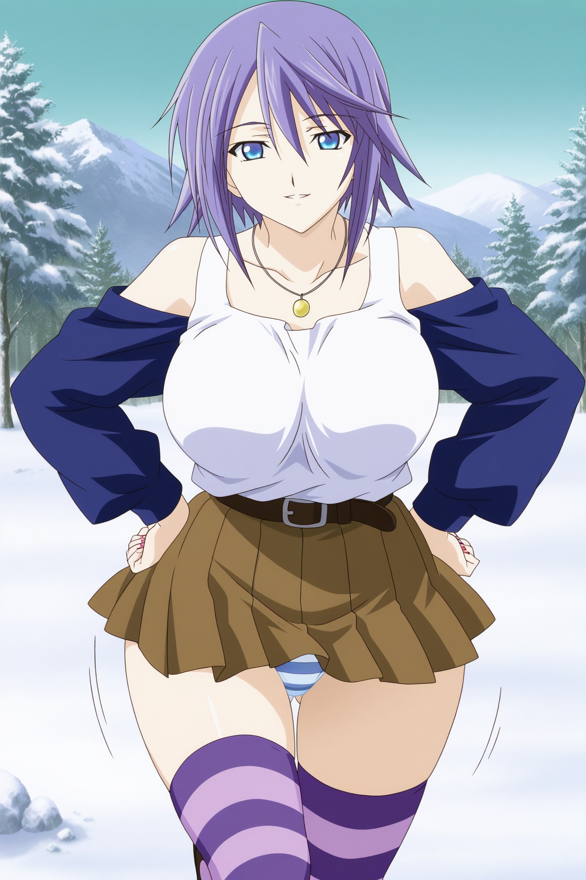 1girl,  mizore_shirayuki,  purple hair on Tensor.Art