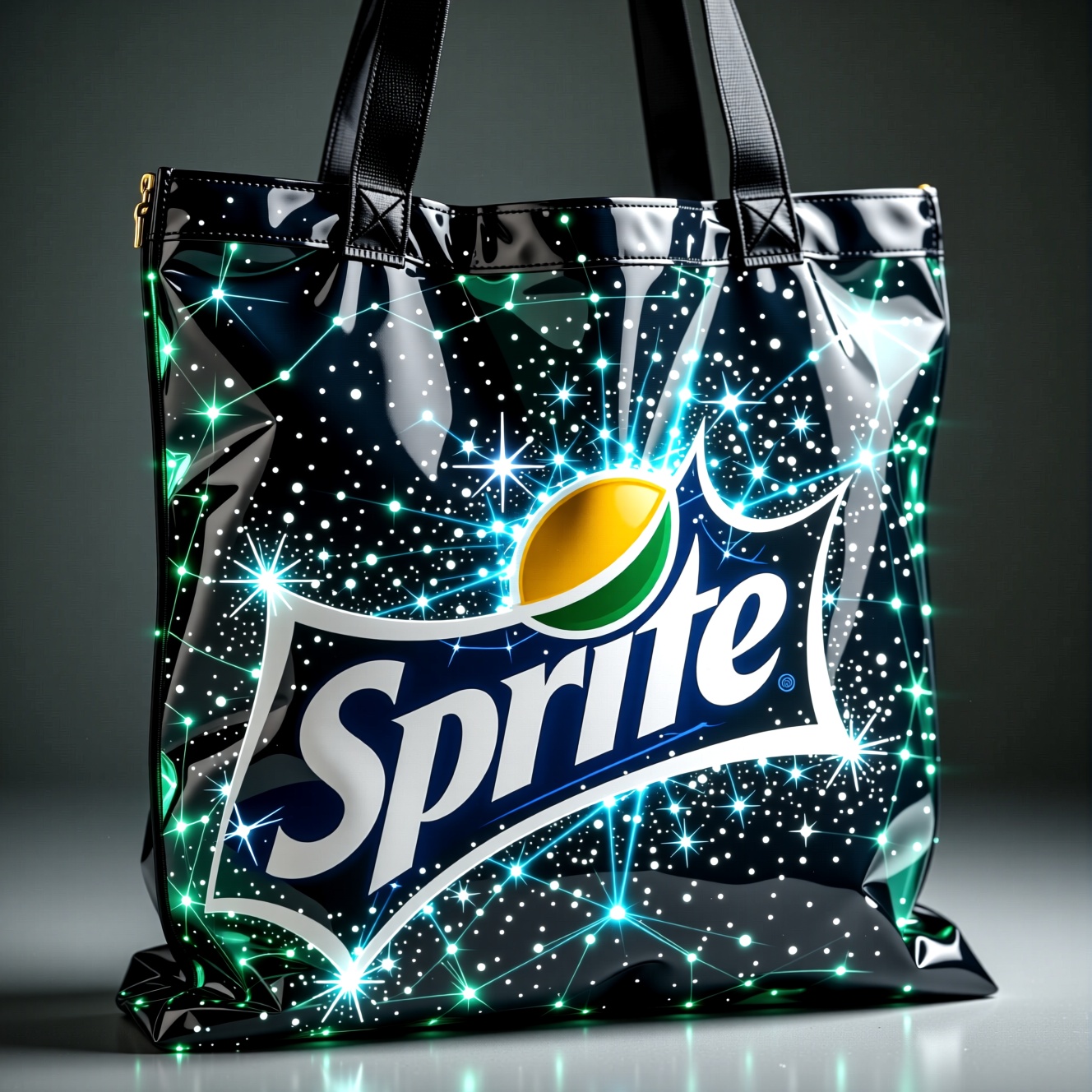 tote bag mockup with Sprite Logo,  clean background,  totebag style on Tensor.Art